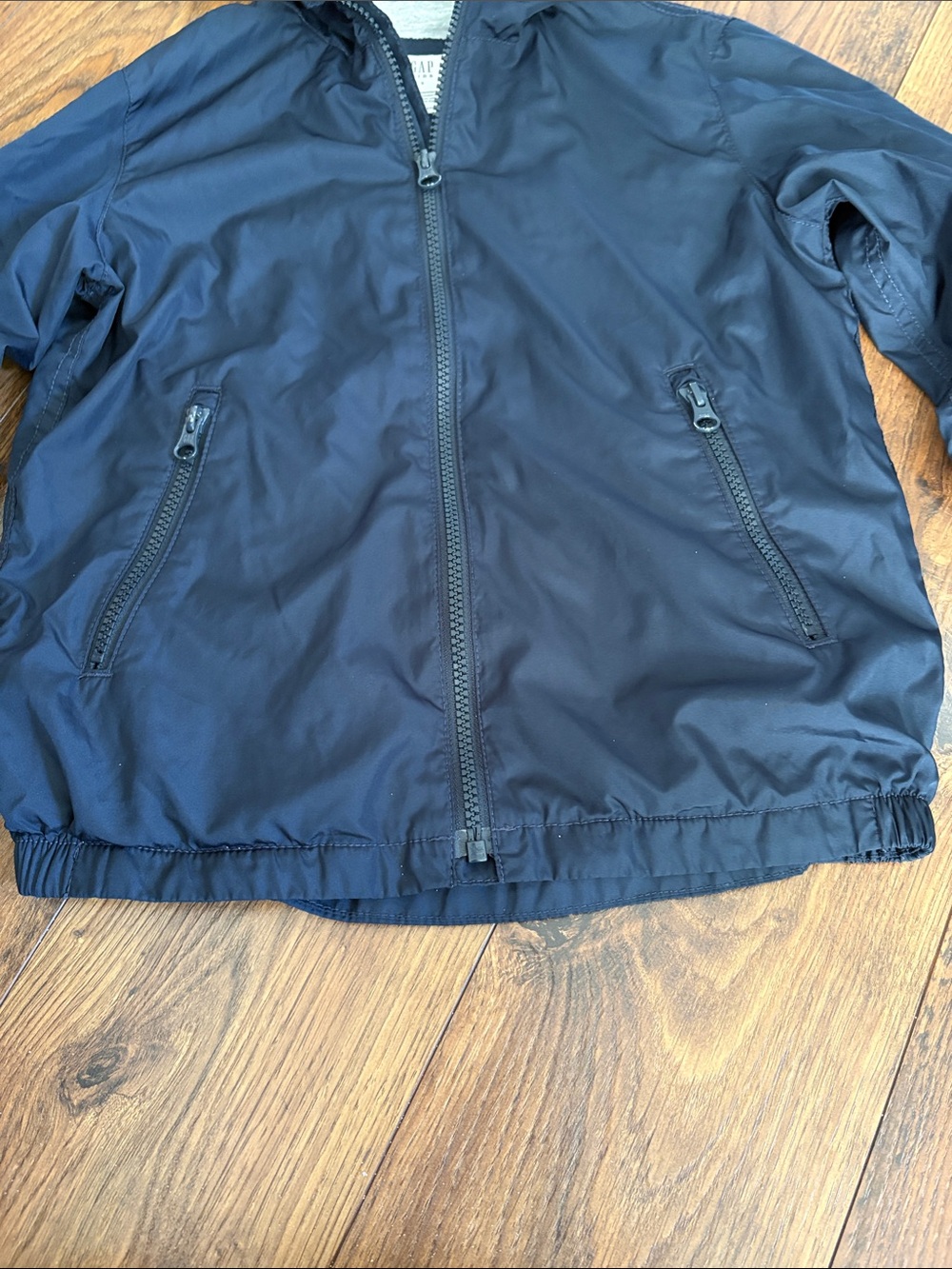 Boys GAP Navy Hooded Windbreaker Jacket - Picture 6 of 9